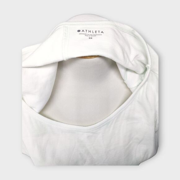 Womens Athleta Activewear White and Light Green Short Sleeve Top Size 3X - Picture 7 of 7